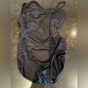 PREMIER COLLECTION Small Adult Black Dance Bodysuit Tie Up Back